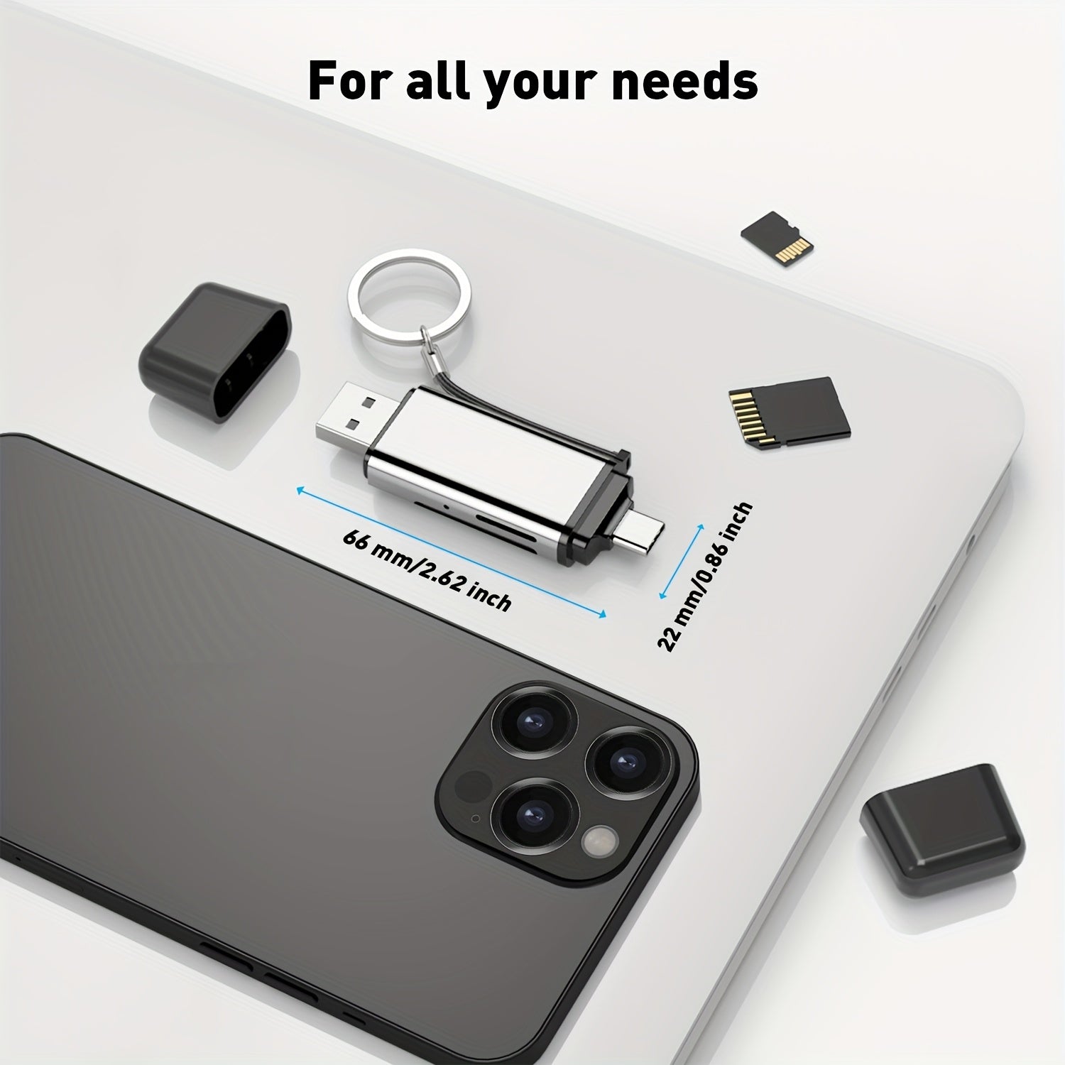 SD Card Reader Dual Slots USB 3.0 Type C to SD Card Adapter