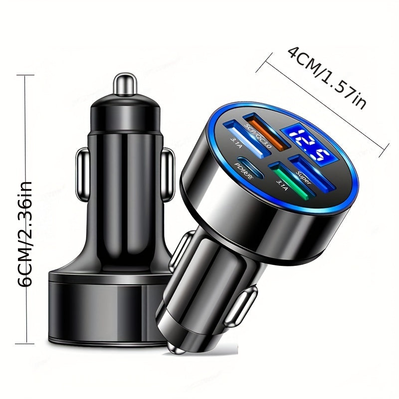 KAXOE PD + QC 3.0 Fast Charging Car Phone Adapter 4 Ports