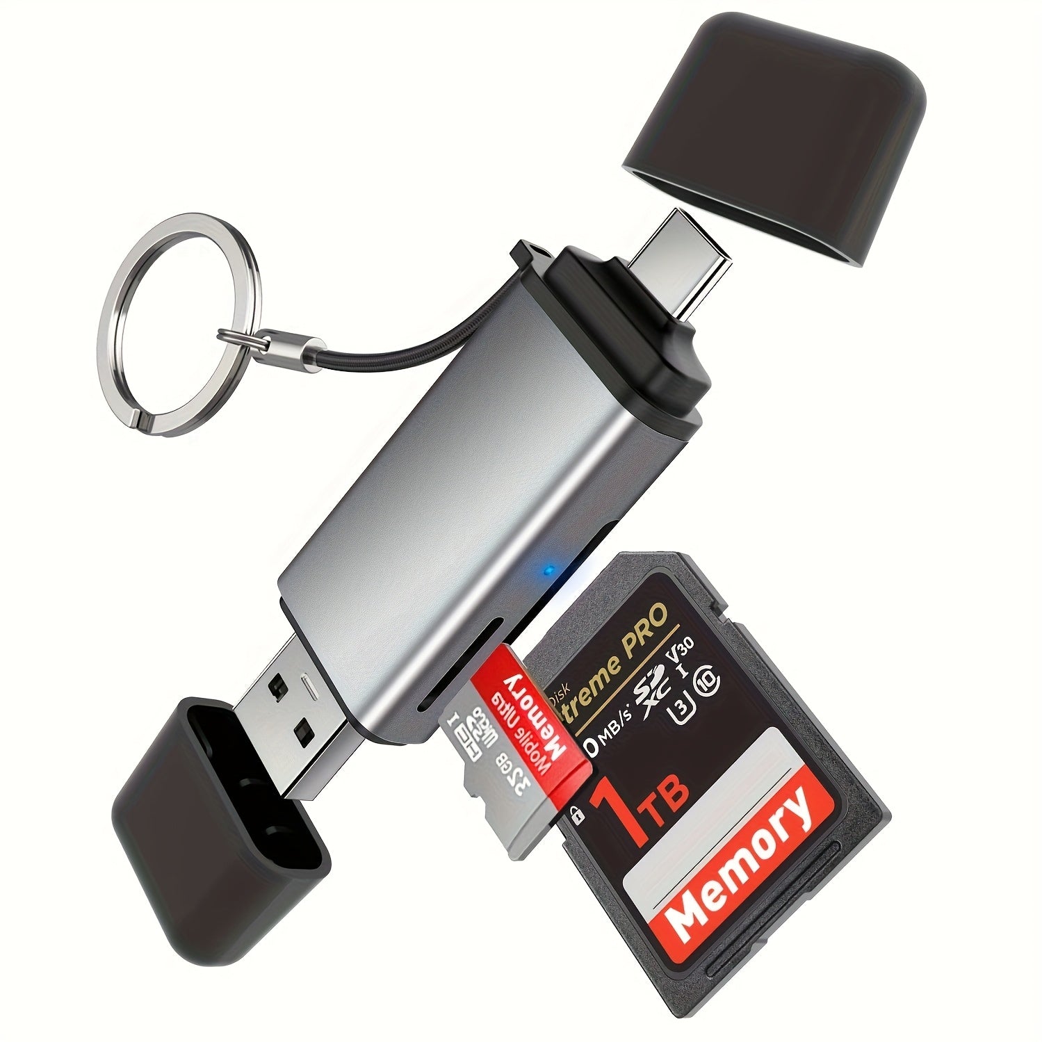 SD Card Reader Dual Slots USB 3.0 Type C to SD Card Adapter