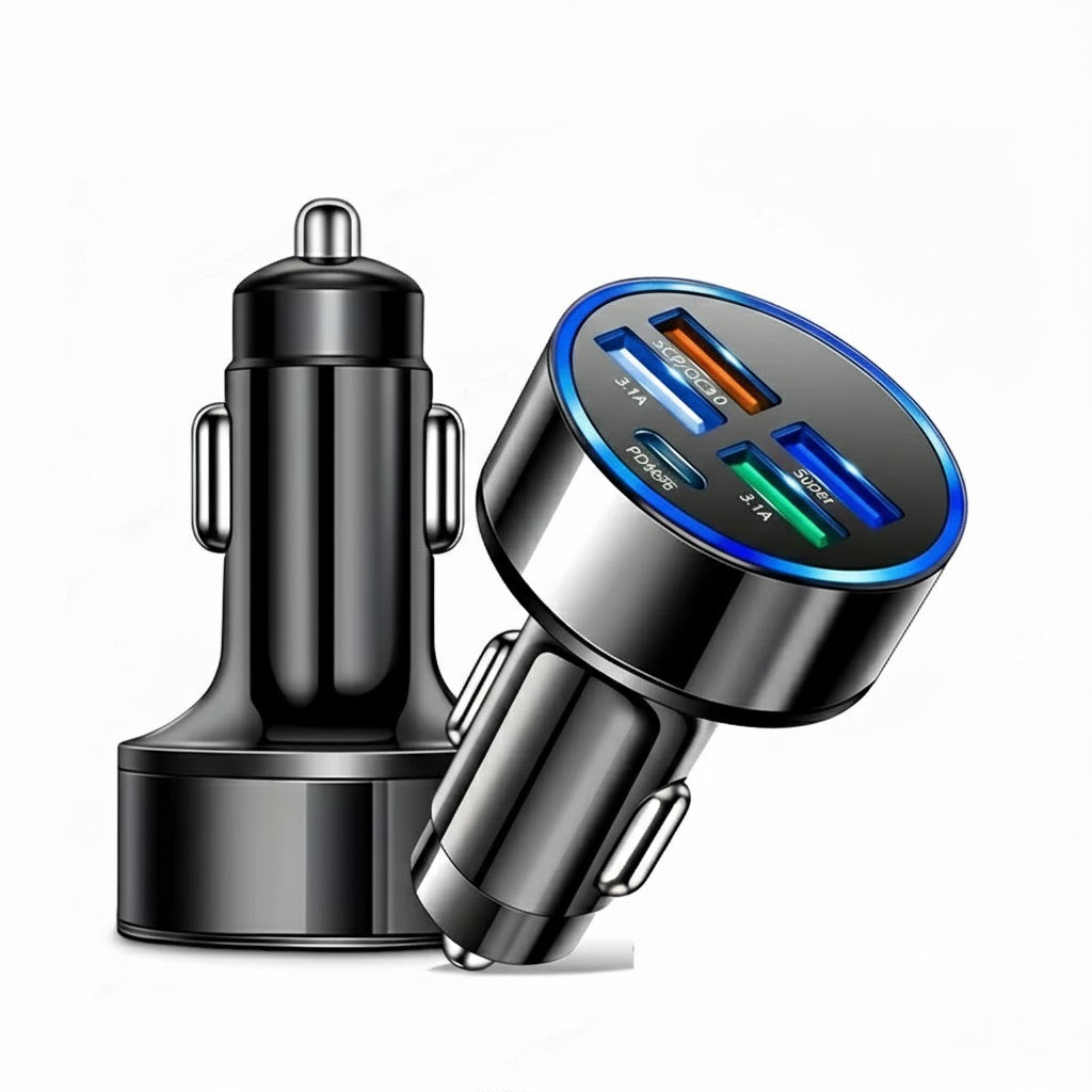 KAXOE PD + QC 3.0 Fast Charging Car Phone Adapter 4 Ports